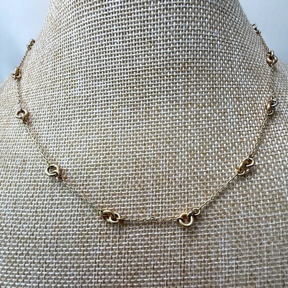Madewell Gold Knot Chain Necklace, Dainty, Casual - Picture 2 of 7